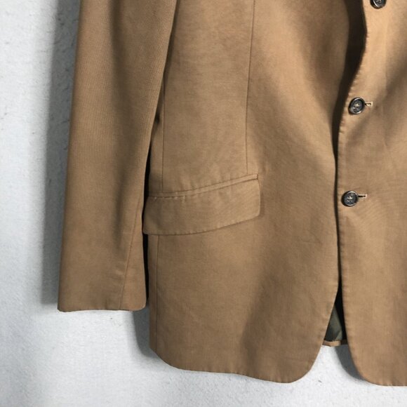 Banana Republic Men 44R  Sport Coat Blazer Three Button Brown Cotton Preppy - Picture 16 of 16